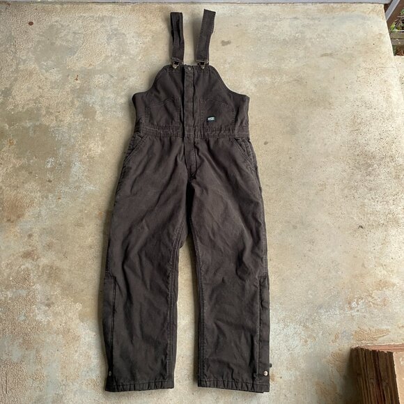 Key Bib Overalls Insulated Black Canvas Men’s Size 34x27 - Picture 3 of 8